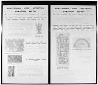 view M0005957: Wellcome Historical Medical Museum display: "Babylonian and Assyrian Creation Myth"