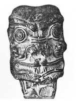 view M0006297: Limestone head of a Babylonian demon