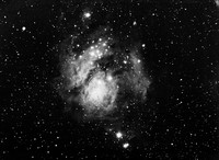 view M0006110: Lagoon nebula in the region of Sagittarius, from Fisher: <i>Exploring the Heavens</i> (1938)