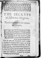 view M0006319: Albertus Magnus: <i>The secrets of Albertus Magnus</i>: first page