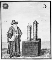 view M0005837: Illustration of an alchemist at work