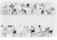 view M0006283: Illustrations of embalming from the Ancient Egyptian tomb of Amenemope