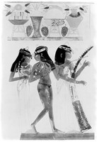 view M0006212: Egypt, Representation of dancing girls from the tomb of Nakht.