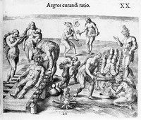 view M0006141: Methods of treating the sick, from Le Moyne de Morgues: <i>Brevis narratio eorum quae in Florida Americae</i> (1591)