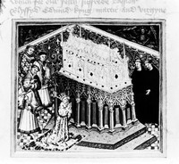 view M0006092: Henry IV worshipping at the shrine of St. Edmund