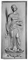 view M0005990: Saint Agatha, carved panel from the monastery of Santo Domingo near Granada, 1580