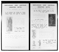 view M0005956: Wellcome Historical Medical Museum display: "Babylonian and Assyrian Creation Myth"