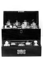 view M0006639: Medicine chest with open lid