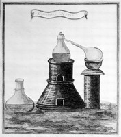 view M0007061: Manuscript illustration of alchemical distilling apparatus