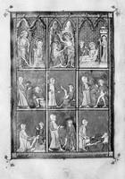 view M0006997: Manuscript page from <i>Roger Frugardi, Chirurgia, and other medical miscellany</i> depicting scenes of surgery