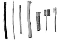 view M0009112: Seven toothbrushes from different countries