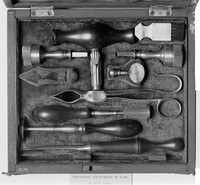 view M0008331: Trepanning instruments in case, c.18th century