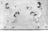 view M0009198: Reproduction of an image of people playing a ball game