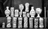 view M0007387: Eighteen pharmacy jars