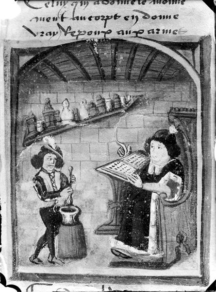 M0008606: Physician and apothecary, G de Chauliac: <i>Chirurgia Magna</i>