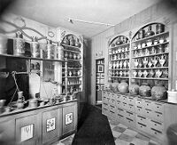 view M0007516: Photograph of the reassembled shop interior of John Bell & Company