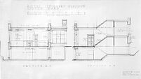 view M0007496: Plan of the Lister Ward, Royal Infirmary, Glasgow, showing side elevation