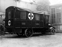 view M0008643: Mobile bacteriological laboratory, 1918 / M0008644: Interior of the mobile bacteriological laboratory, 1918