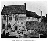 view M0007981: Hospital of St. Thomas of Canterbury, from Clay: <i>The medieval hospitals of England</i>