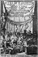 view M0007892: Leg amputation, from Marchetti: <i>Philosophi ac medici Patauini equitis</i> (1675)