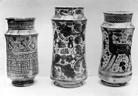 view M0007374: Three decorated vases