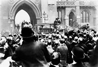 view M0007570: Photograph of Joseph Lister's funeral procession leaving Westminster Abbey