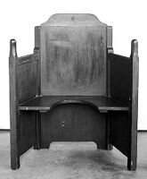 view M0007444: Model of a 17th century parturition chair