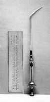 view M0007790: Glass syringe used in Joseph Lister's experiments on lactic fermentation