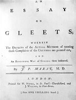 view M0008595: J. P. Marat: <i>An Essay on Gleets</i>; title page