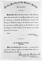 view M0008543: United States Senate resolution to accept a gift from Sir Henry Wellcome, February 1899