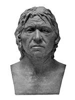 view M0008968: Full face: Restoration of head of Old man of Cro-Magnon