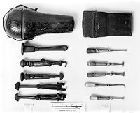 view M0008392: Two cases of dental instruments, 16th and 17th century