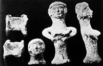 view M0008439: Ancient Canaanite teraphim: figurines of fertility goddess