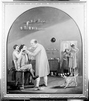 view M0007703: A tooth drawer extracting a tooth