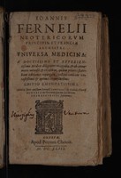 view Universa medicina / [Jean Fernel].