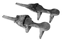 view M0010859: Pair of African pattens worn as a protection against guinea-worm