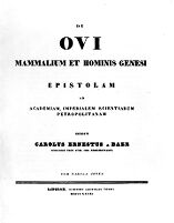 view M0010846: von Baer: <i>De Ovi mammalium</i>, 1827: title page