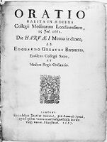 view M0010087: Greaves: <i>Oratio habita in aedibus…</i>, 1667: title page