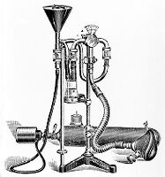 view M0009704: Vernon Harcourt inhaler fitted with a constant supply of oxygen arranged as a "punum" inhaler