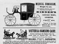 view M0009978: Medical Brougham and Victoria-Hansom Cabs: Advertisments in the Medical Directory