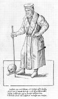 view M0009487: Physician, 16th century woodcut from Bullein: <i>Bulwarke</i>, 1562