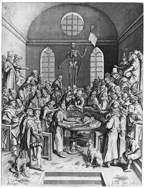 M0010170: An anatomical dissection by Pieter Pauw in the Leiden anatomy theatre, 1615