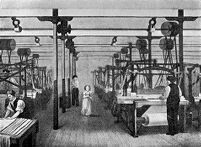 view M0010961: Interior of a cotton factory showing the use of child labour