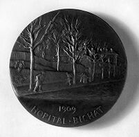 view M0010509: Bronze medal showing Henri Albert Hartmann (1860-1952)