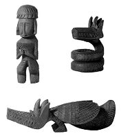 view M0010855: Effigies representing diseases, from Sarawak, Borneo