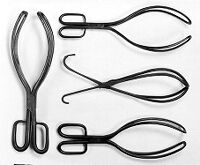 view M0011413: Replica obstetical forceps associated with the Chamberlen family