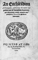 view M0011523: Gale: <i>An enchiridion of chirurgerie</i>, 1563: title page