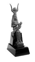 view M0011116: Bronze figure of the Egyptian deity Isis with Horus the child