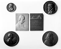 view M0011463: Six medals commemorating medical men from the 18th and 19th century