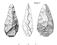 view M0012589: Abbevillian hand-axe, showing sinuous edge
